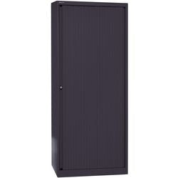 Roldeurkast hoog staal 80x43x198cm zwart 4 legborden