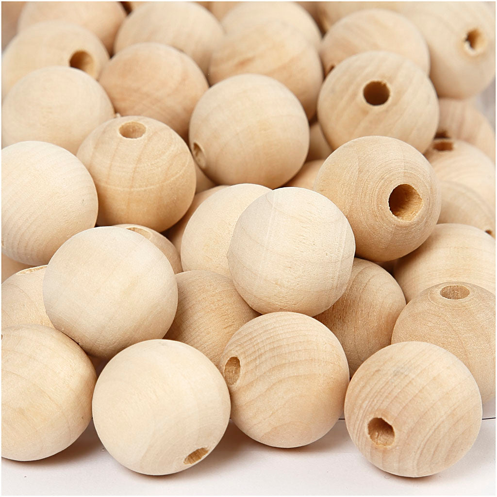 Perline di legno, Ø 2 cm, 200 pezzi.