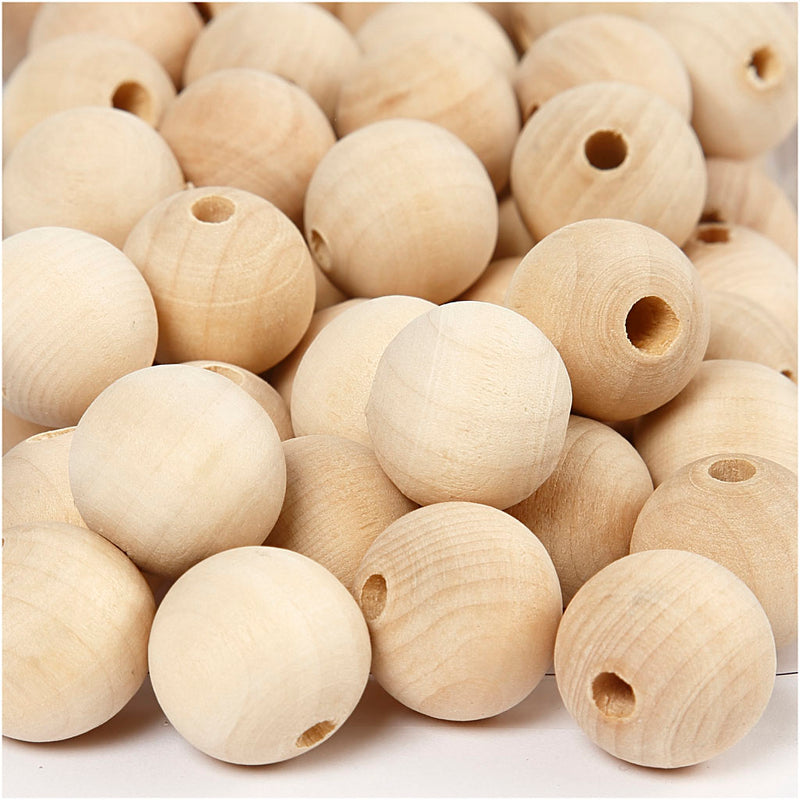 Perline di legno, Ø 2 cm, 200 pezzi.