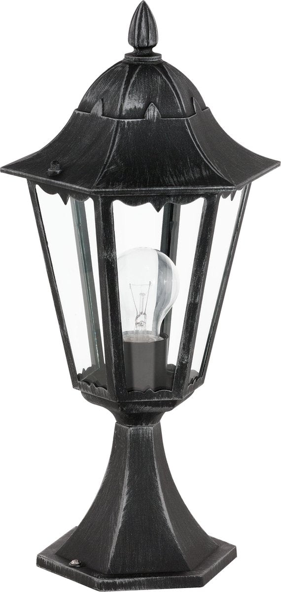Eglo navedo sokkellamp buiten - e27 - 47 cm - zwart zilver