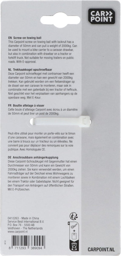 Vite a sfera Carpoint ø50mm con marchio e