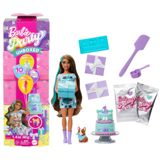 Barbie Party Unboxed 2 1 Pop con vestido azul