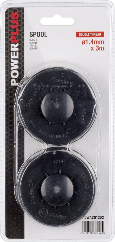 Bobina Powerplus powacg1202 - carrete para cortadora de césped - carrete de alambre adecuado para bordeadora pow6012 - 1 pieza - 4 metros de longitud de cable
