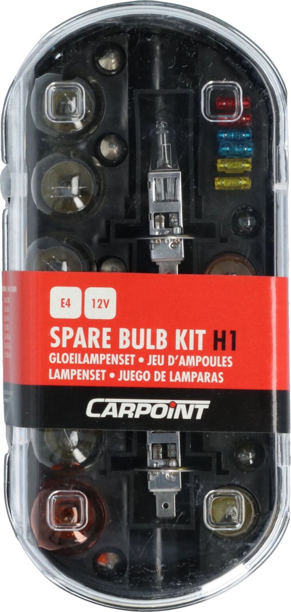 Set lampadine Carpoint H1 – 30 pezzi – compresi fusibili – scatola compatta – montaggio semplice