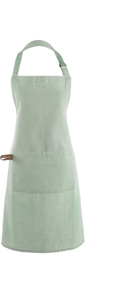 Tiseco - grembiule da cucina Myrna - regolabile sul collo, ampia tasca frontale, passante sul lato - 74x85 cm - verde