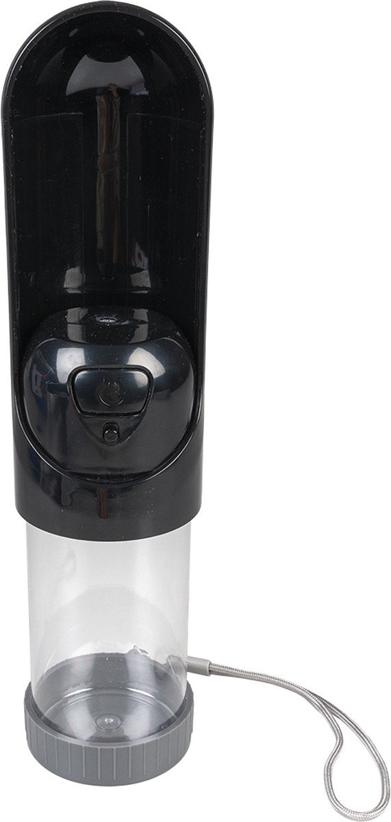 Duvo plus - waterfles - hond - drinkfles compact 300ml - 6,5x6,5x18,5cm wit - 1st