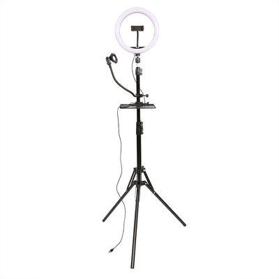 Studioking led vlog set sk-k190 met ringlamp en microfoonhouder
