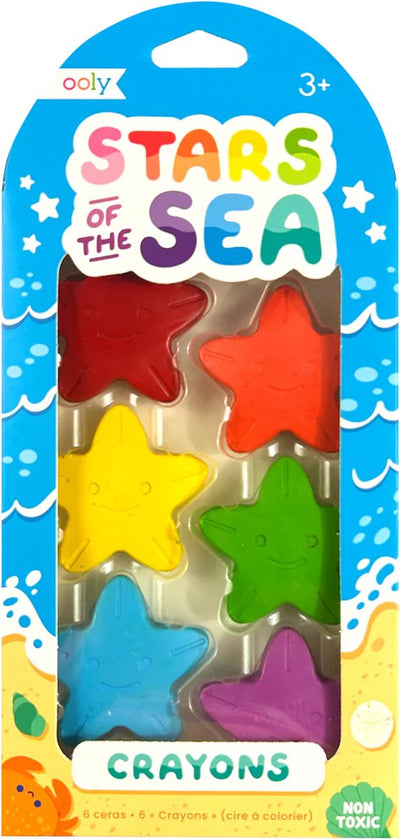 Ooly - crayones estrellas del mar - crayones en forma de estrella - 6 piezas