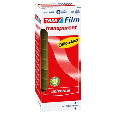 Cinta adhesiva tesa 33x15 10ud transp.