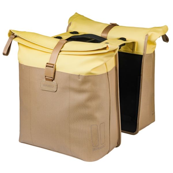 Basil borsa doppia da bicicletta vive mik 28-35l 14 x 30 x 38 cm - giallo sabbia