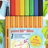 Stabilo point 88 mini - premium fineliner - animal vibes - etui met 8 kleuren + sticker