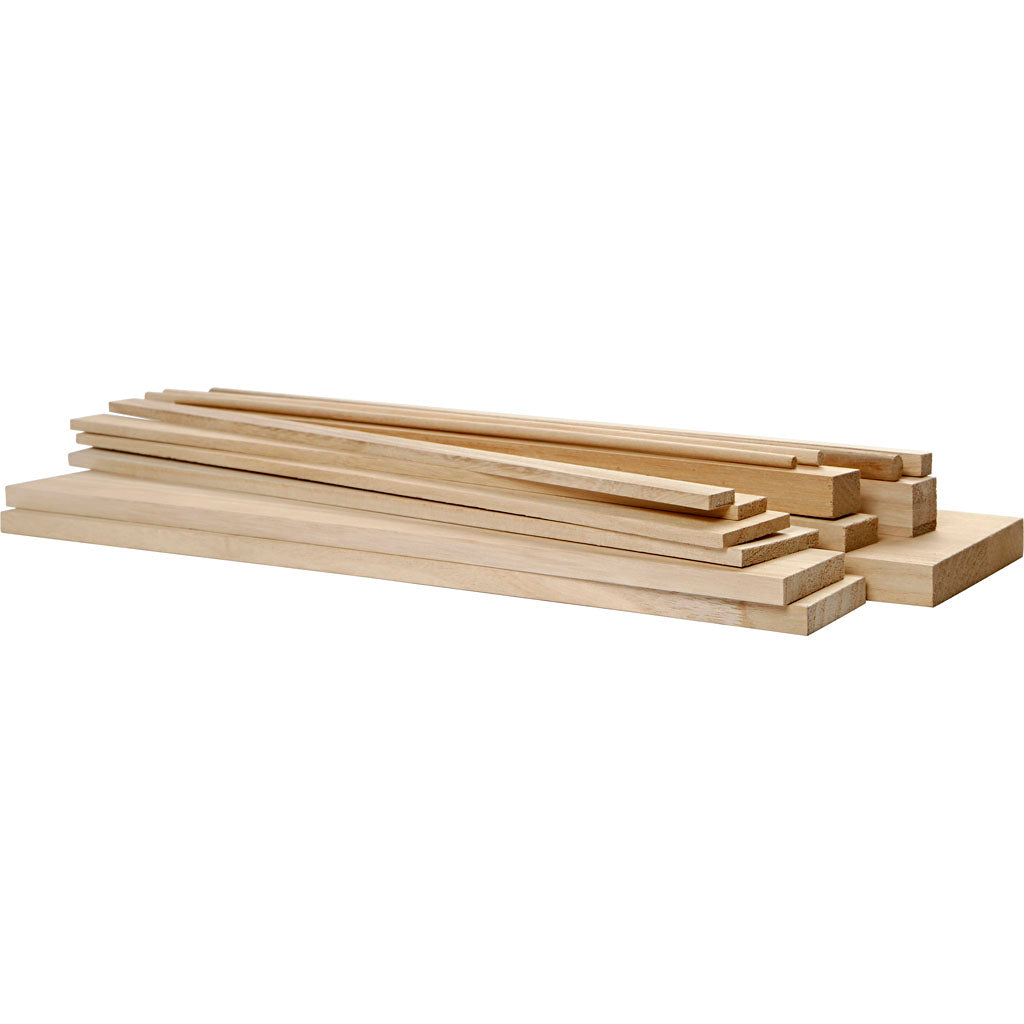 Parti in legno dell'azienda Creativ, l: 37 cm, l: 1,5-10,5 cm, 194 pezzi 1 scatola