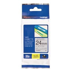 Nastro per etichette brother tzem951 24mmx8m nero argento opaco