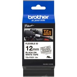 Label tape brother tzefx231 12mmx8m black and white