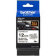Label tape brother tzefx231 12mmx8m black and white