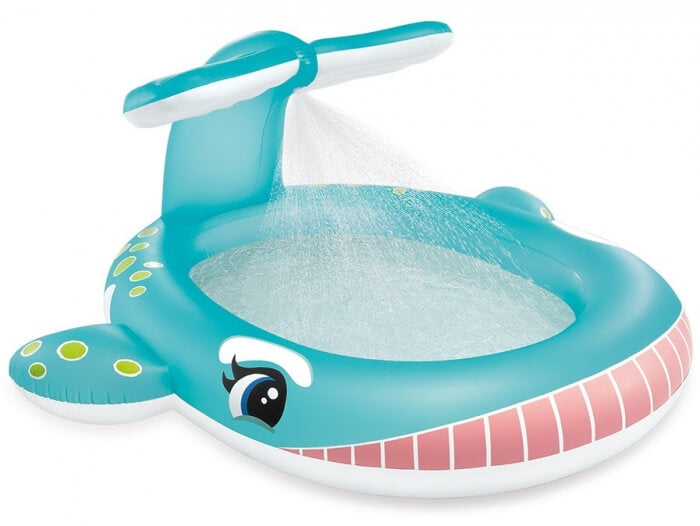 Piscina balena con spruzzatore d'acqua