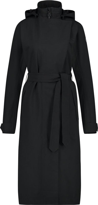 Agu trench coat long regenjas urban outdoor dames - zwart - xl