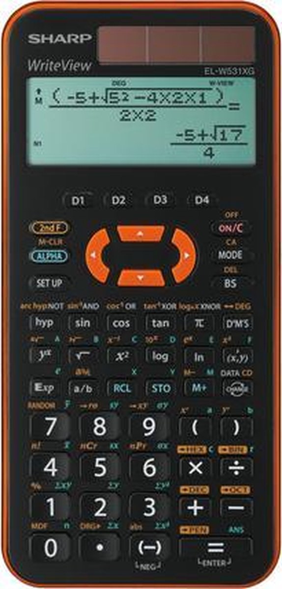 Calculadora científica Sharp - elw531xgyr - negro naranja - 1 pila aaa - sh-elw531xgyr