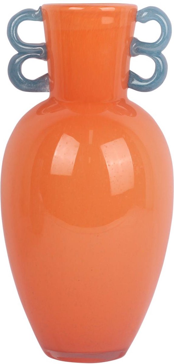 Vaso Present Time Fiesta - Arancione - 14,5x14,5x30cm - Vetro - Scandinavo - Vaso da Fiori - Decorazione per la casa - Vaso decorativo per soggiorno o camera da letto