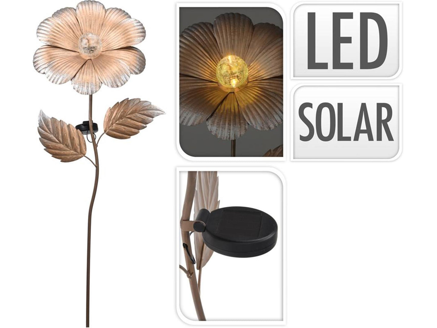 Pro garden solar garden pick flower on stem LED