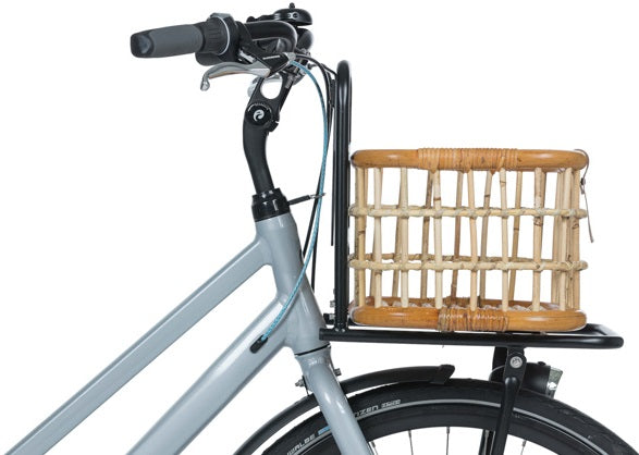 Basil Green Life - Canasta de bicicleta de ratán - Media - Land Natural Brown