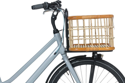 Basil Green Life - cestino per biciclette Rattan - Large - First - Natural Brown