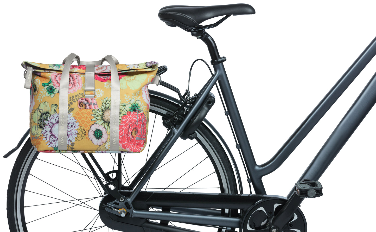 Bolso de bicicleta de campo de Basil Bloom: duradero, compacto, amarillo