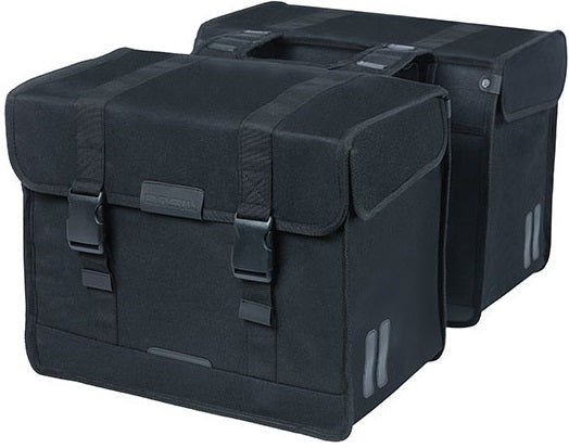 Basil Kavan Eco Classic Bicycle Bag - Canvas orgánico sostenible - Negro - 68L