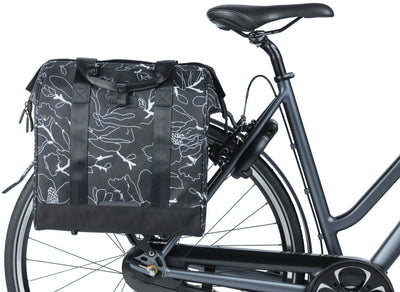 Basil Grand Flower Fietshopper - Bolsa de agua negra con caja para computadora portátil - 23L