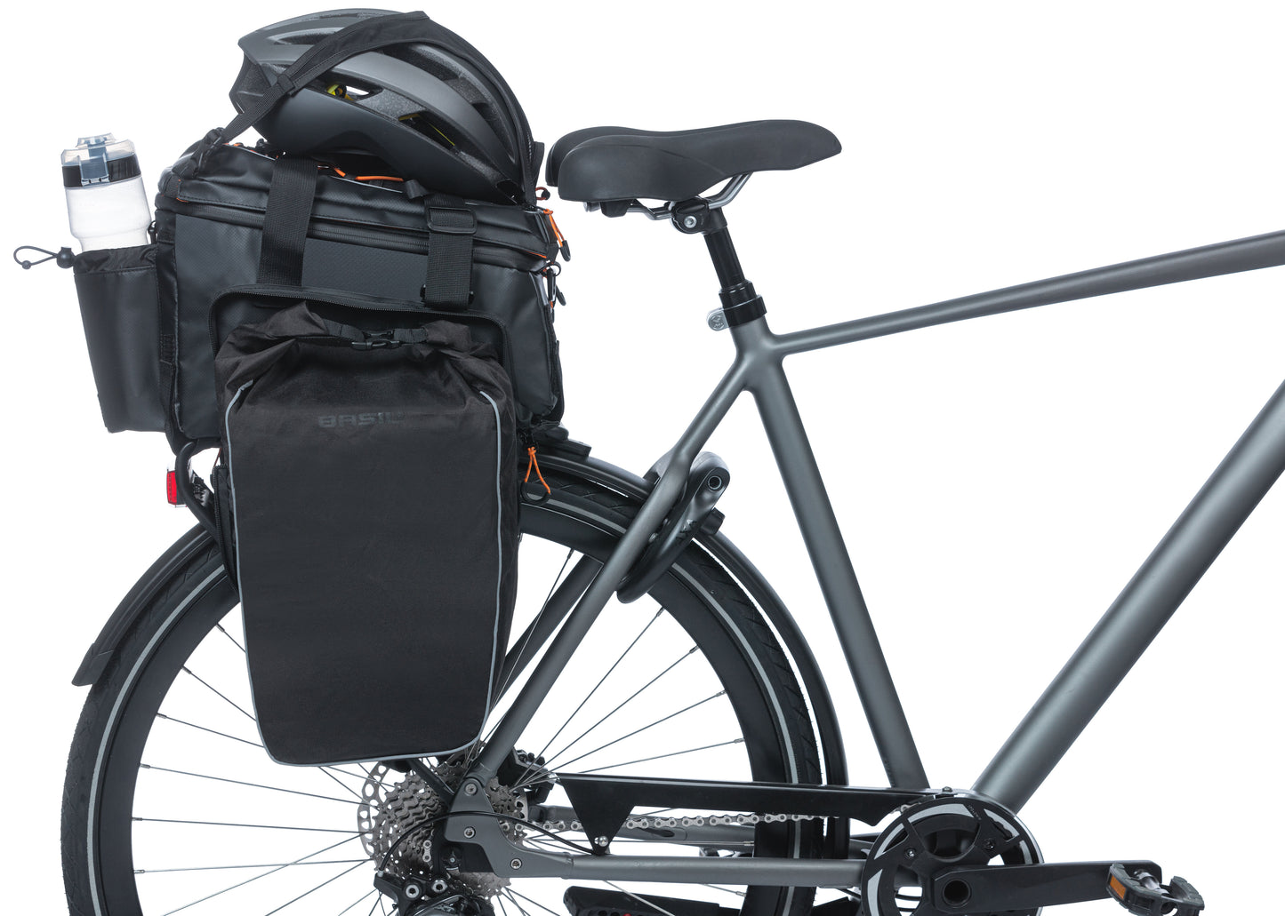 Basil Miles XL PRO BAGGI BAGGIO BAGGIO, arancione nero, impermeabile, 9-36L, adatto alle biciclette elettriche
