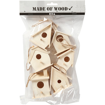 Creative Company Vogelhuis Wood 7cm, 6st.