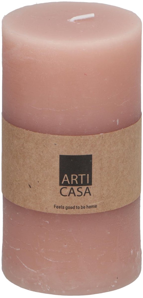 Arti casa stompkaars ø7 x 13 cm - 46 branduren - roze