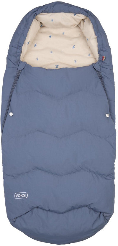 Esploratore di coprigambe Voksi - coprigambe - coprigambe per passeggino - coprigambe per passeggino - coprigambe in piuma e lana - trifoglio stoneblue