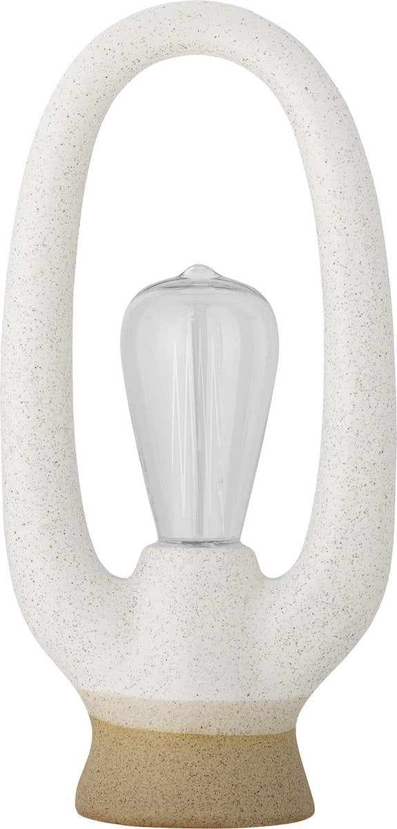 Bloomingville - lampada portatile latifa - batteria - bianco - terracotta