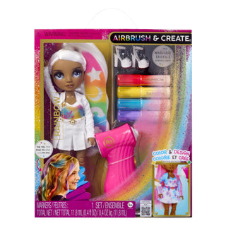 El cepillo de aire Rainbow High crea ojos grises de muñeca de moda