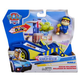 Patrulla canina - búsqueda de rescate - escombros - vehículo de reciclaje de rescate con función de retroceso de 2 figuras - vehículos de juguete