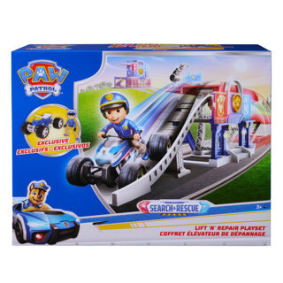 Paw Patrol - Search Rescue - Set da gioco solleva e ripara da 76 cm con personaggio Ryder e veicolo - set da gioco