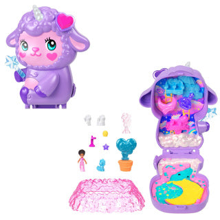 Polly pocket, accogliente pecora del mondo dei sogni: set compatto di personaggi da gioco