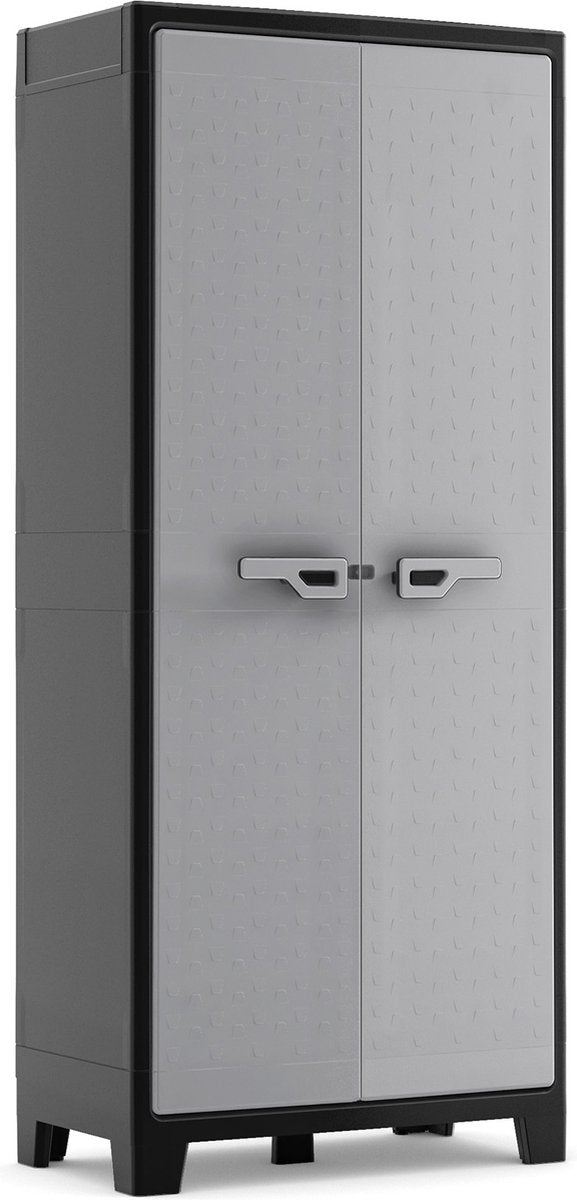 Mobile alto Kis keter titan - 4 ripiani - 80x44x182 cm - nero grigio