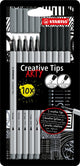 Stabilo creative tips penne artistiche diversi spessori di punta - 10 pz.