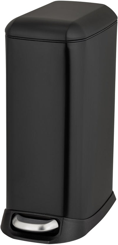 Pattumiera Wenko design 12 litri chiusura facile, acciaio nero opaco – pattumiera a pedale – pattumiera – pattumiera