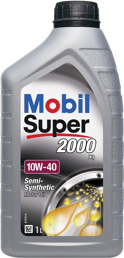 Aceite de motor Mobil super 2000 x1 10w-40 - 1l - semisintético - protección contra el desgaste - rendimiento de arranque en frío