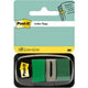 Index post-it 680-3-gr 25mm verde escribible facilmente extraible 50 hojas