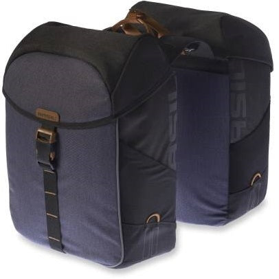 Basil Miles Double Bicycle Borse, Waterproof, Universal Bridge System, 34L, antracite nero