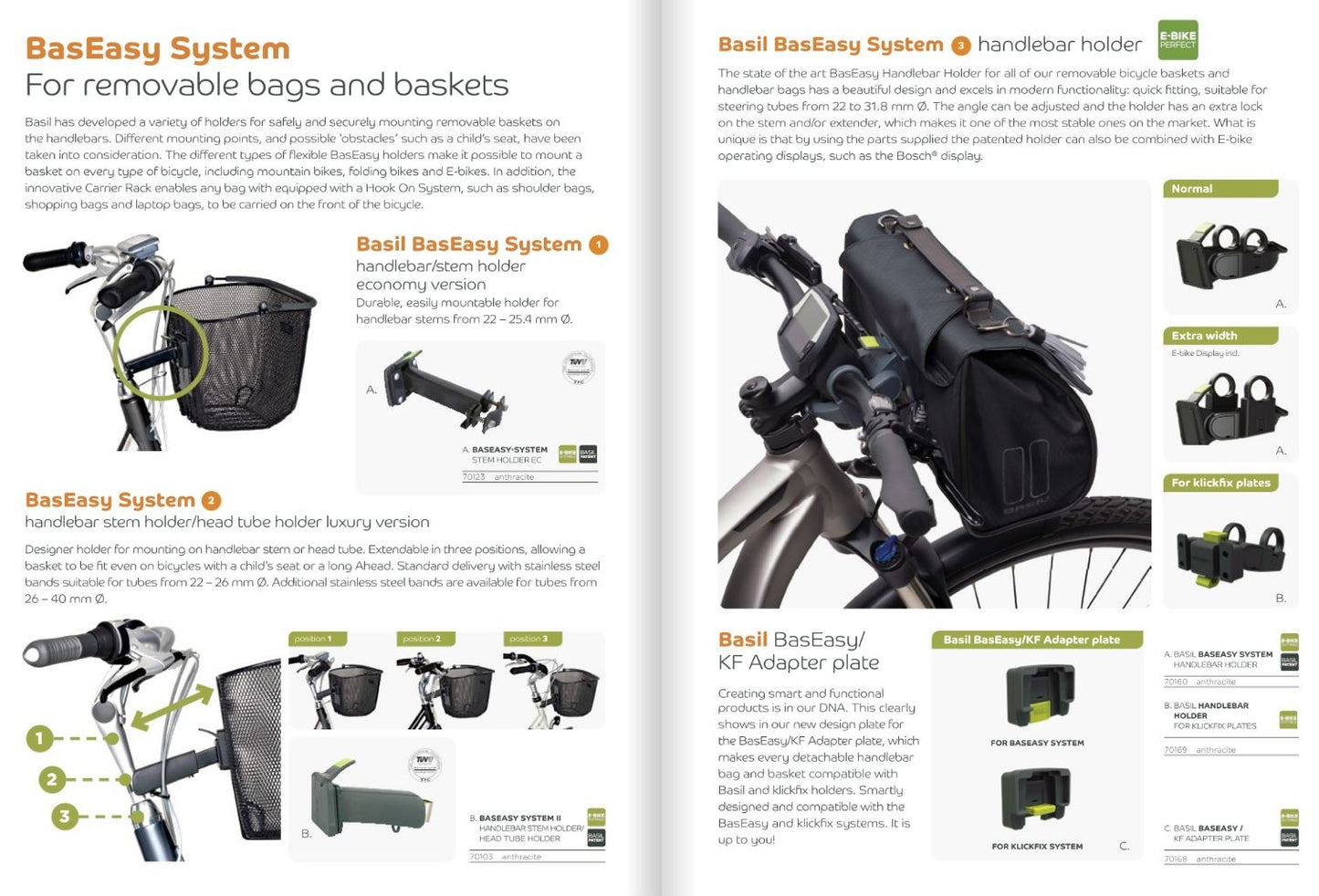 Basil KF - Soporte de arco de dirección - Negro