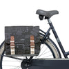 Boba de bicicleta doble Basil Bohème - Negro - 35L - Repelente de agua - Detalles de aprendizaje de arte