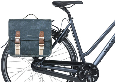 Basil Bohème Doppia Bicycle Borsa - Verde, Acqua -Tretazione, 35L, Sistema MIK