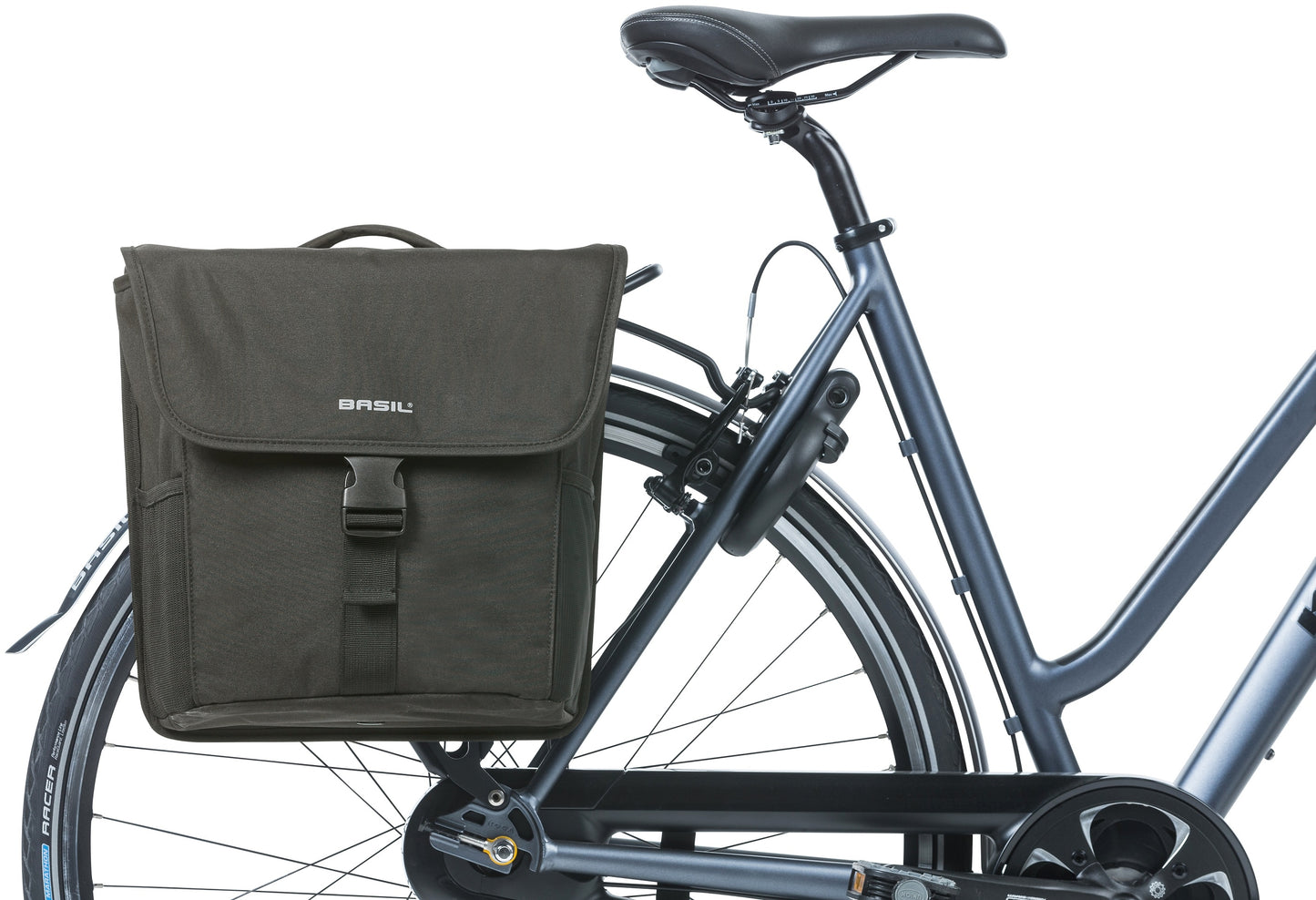 Basil Go-Double Borse Mik, doppia sacca per biciclette, nero, 32L, adatto per le trasporto di trasporto di sistemi MIK