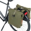 Basil Soho Bolsa de bicicleta doble Nordlicht - Bolsa portadora de equipaje impermeable para bicicleta eléctrica - verde