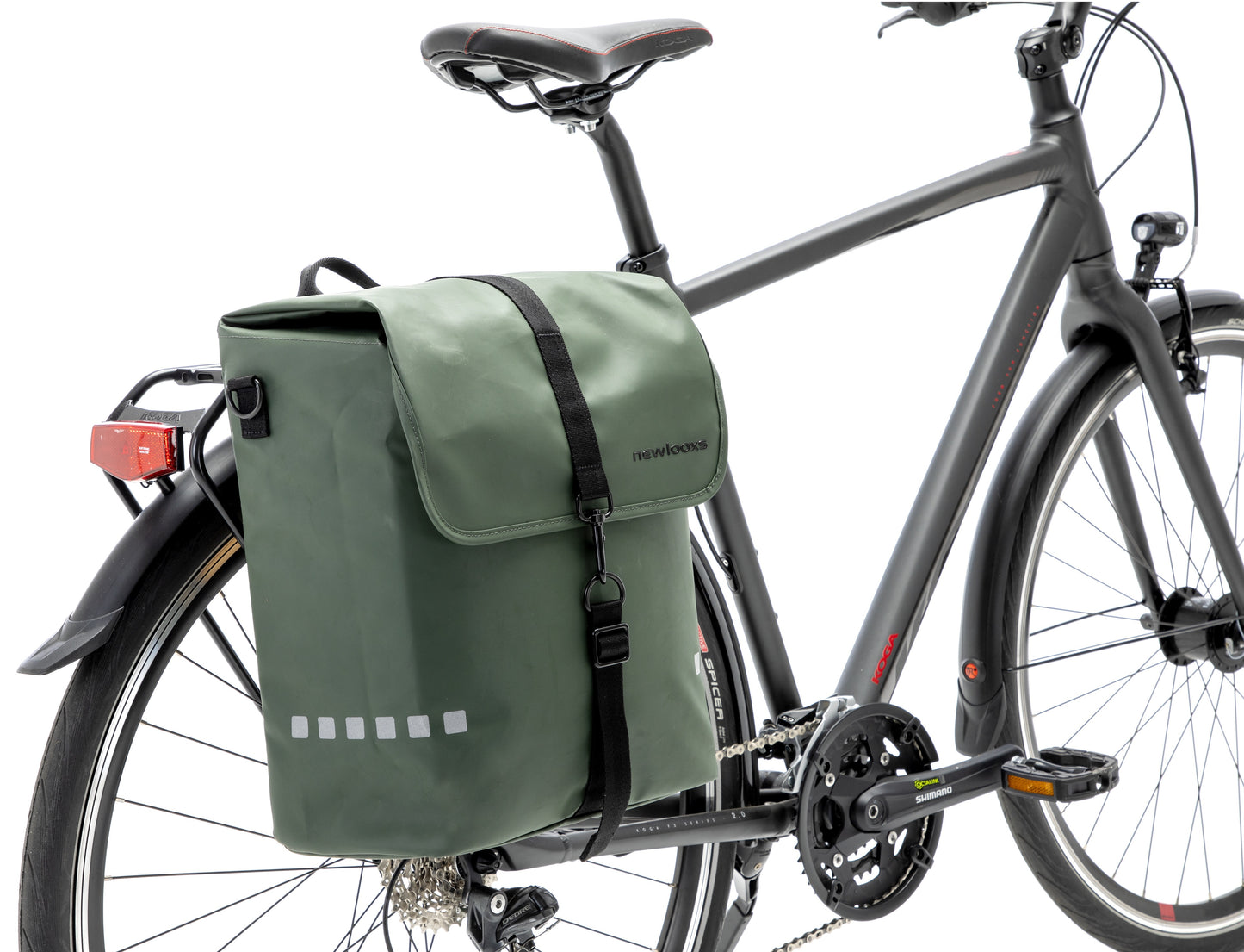 Bolsa de bicicleta única Odense - Repelente de agua - 17.5L - Verde negro